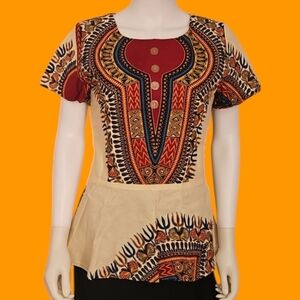HANDMADE OOAK African Dashiki Peplum Tribal Festival Tunic
